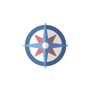 Rüzgar gül işareti. Düz simge. İzole hava vektörü çizimi