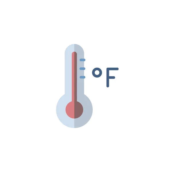 Thermomètre Farenheit Icône Plate Illustration Vectorielle Météo Isolée — Image vectorielle