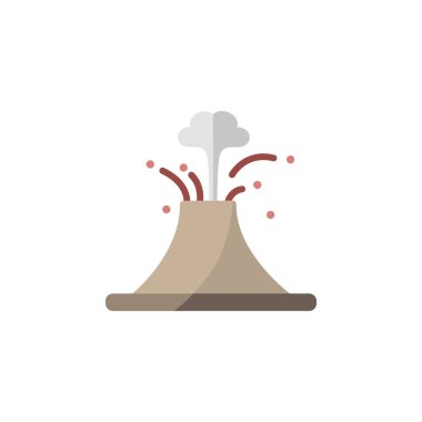 Volkan. Düz simge. İzole hava vektörü çizimi