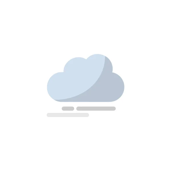 Nebbia Nube Icona Piatta Illustrazione Del Vettore Meteo Isolato — Vettoriale Stock
