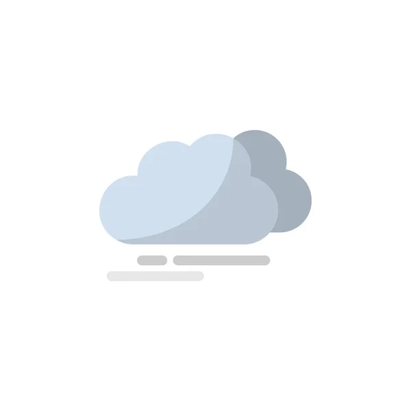 Overcast Flat Icon Isolated Weather Vector Illustration — Stock Vector