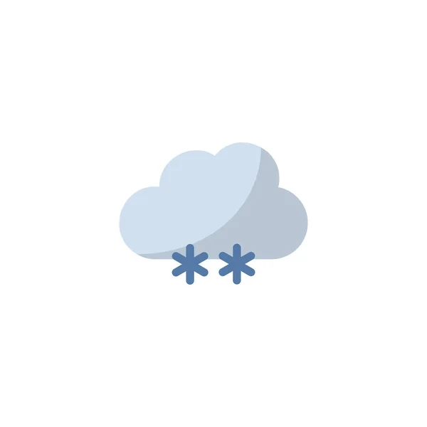 Снег Облако Плоская Иконка Изолированная Векторная Иллюстрация Погоды — стоковый вектор