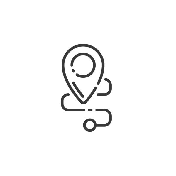 Localização Ícone Linha Fina Mapa Navegação Desenho Ilustração Vetorial Comércio —  Vetores de Stock