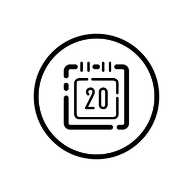 Takvim. Günlük tarihi. Bir çemberin içindeki ticari taslak simgesi. Vektör illüstrasyonu