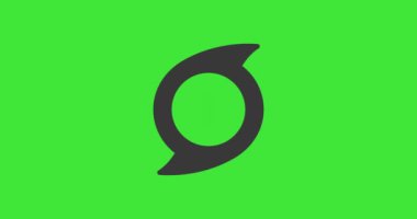 Kasırga ikonu animasyonu. Beş kategori. Yeşil kroma anahtarı. Hava durumu ve harita videosu