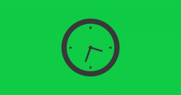 Die Pfeile Der Uhr Gehen Schnell Stoppuhr Icon Animation Grüner — Stockvideo