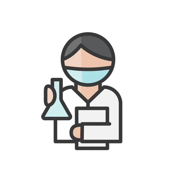 Chemist Man Avatar Chemical People Profile User Person People Icon — Stockvector