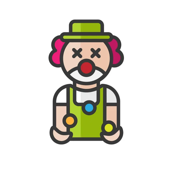 Clown Avatar Cheerful Fun Man Profile User Person People Icon — Stockvector