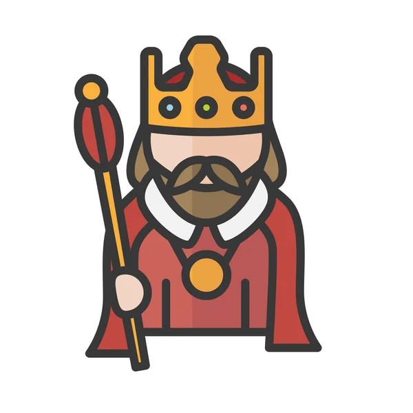 King Avatar Profile User Person People Icon Isolated Vector Illustration — Stockvector