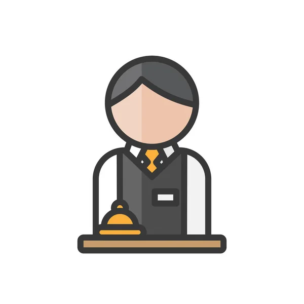 Male Hotel Receptionist Avatar Man Uniform Bell Character Profile User — Stockvector