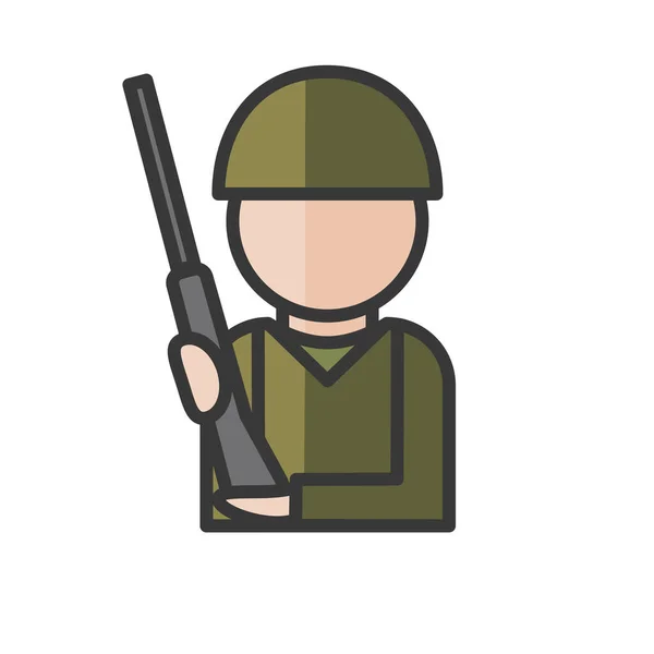 Soldado Avatar Exército Caráter Militar Usuário Perfil Pessoa Ícone Pessoas — Vetor de Stock