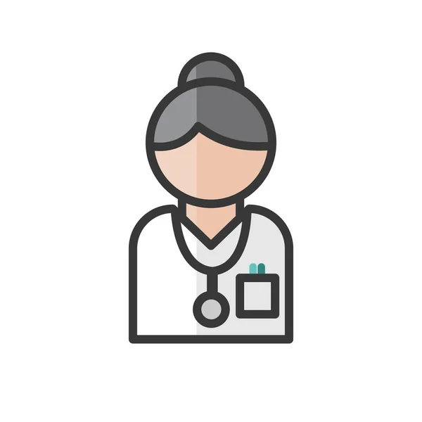 Doctora Avatar Carácter Los Servicios Médicos Usuario Del Perfil Persona — Vector de stock