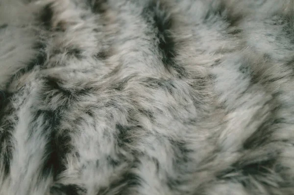 Faux Fur Grijs Zwart Kleur Textuur Industrie Achtergrond — Stockfoto