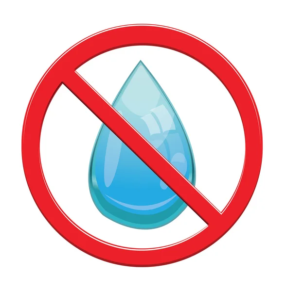 Ingen vatten droppe tecken ikon. — Stock vektor