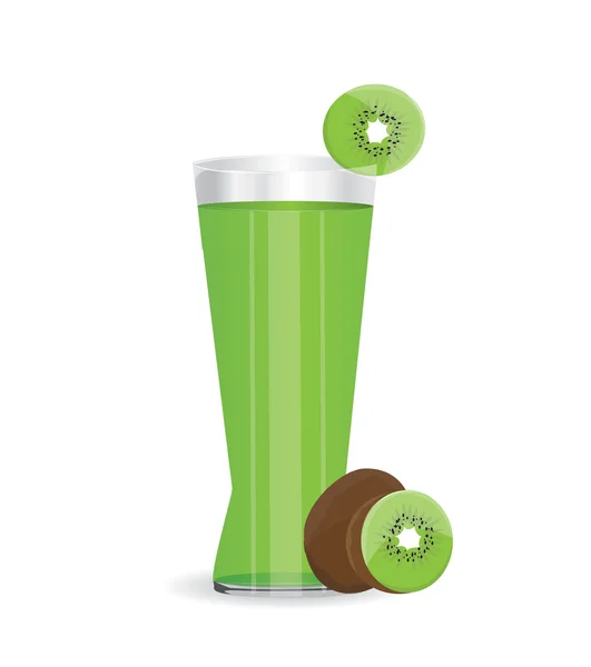 Kiwi cocktail vector — Vector de stoc