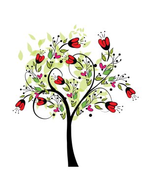 soyut bahar ağacı vektör