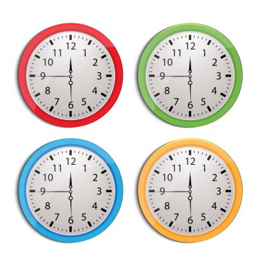 beyaz izole saat ayarı