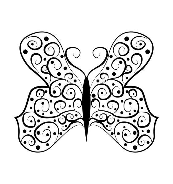 Метелик татуювання абстрактний на білому тлі — стоковий вектор