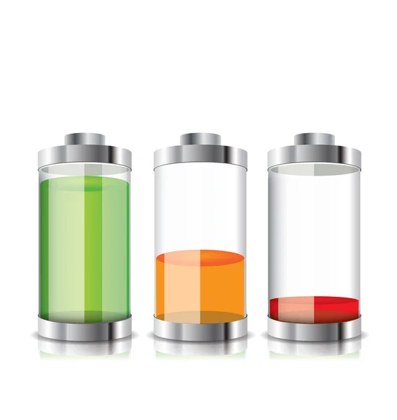 Icona della batteria con livello di carica colorato — Vettoriale Stock