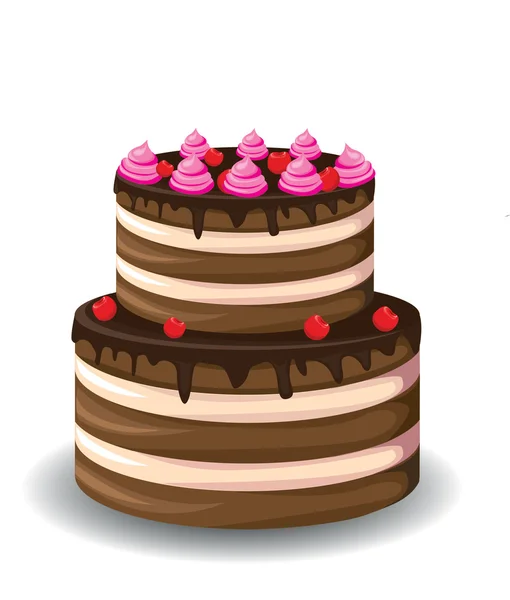 Sweet chocolate cake — Stock Vector