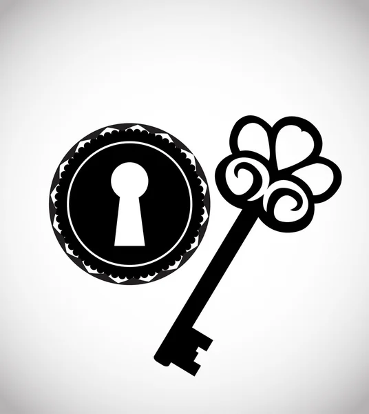 Vintage keys and keyhole — Stock Vector