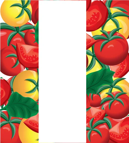 Yellow and red fresh tomatoes background — Stok Vektör