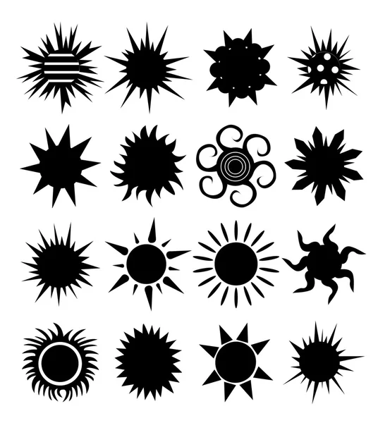 Set of sun icons — Stock Vector