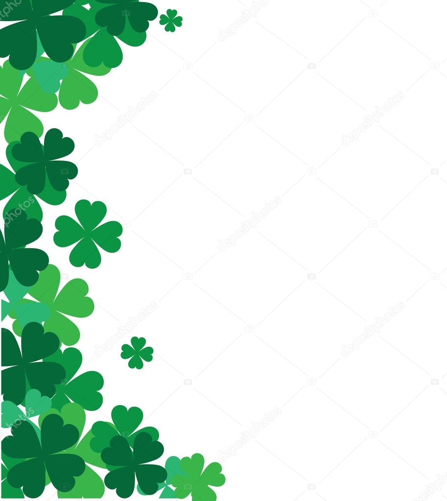 St. Patrick's corner border with shamrock