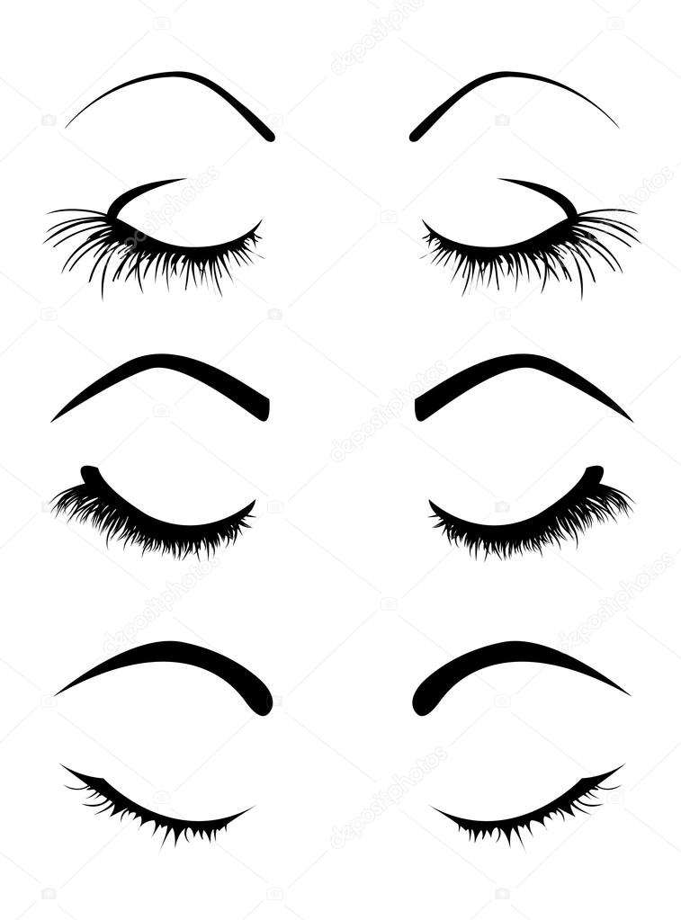 Set of four eyelashes