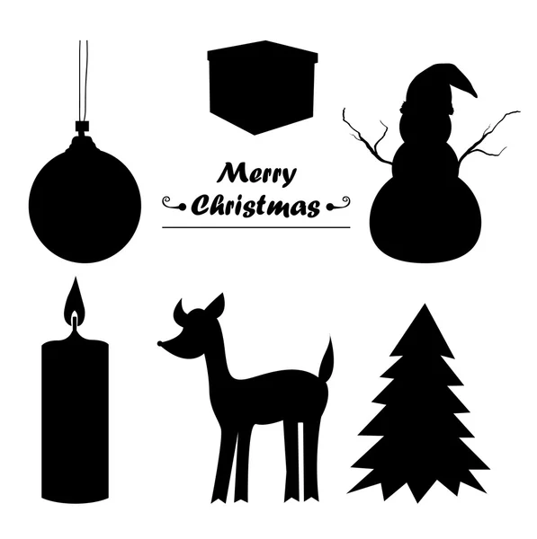 Christmas icon sillhouette illustration — Stok Vektör