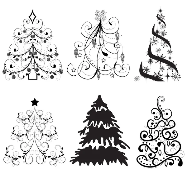 Set of Christmas trees vector — Stock Vector