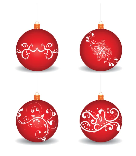 Bolas de Navidad sobre fondo blanco — Archivo Imágenes Vectoriales