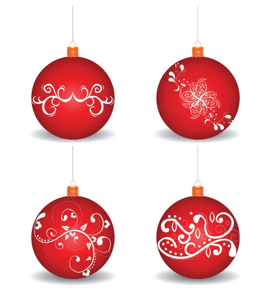 Kerstballen op witte achtergrond — Stockvector