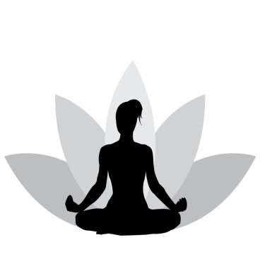 Beyaz yoga illüstrasyon vektör