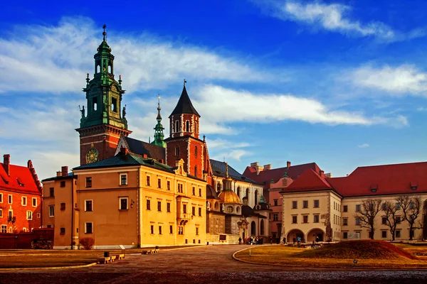 Wzgórze Wawelskie z zamkiem w Krakowie — Zdjęcie stockowe