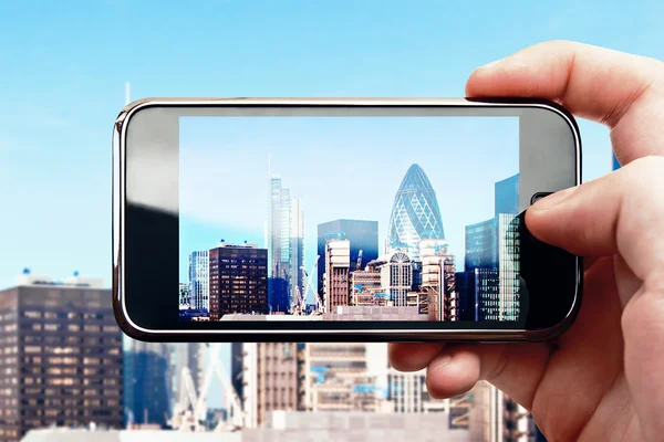 Smart phone mobile photo in London — Stock Photo, Image