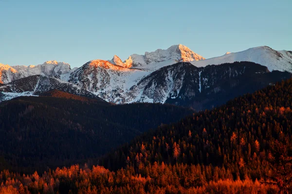 Mountain snöiga landskap horisonten — Stockfoto