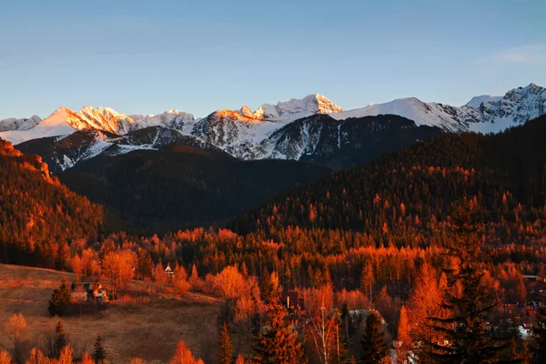 Mountain snöiga landskap horisonten — Stockfoto