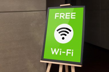 Ücretsiz wi-fi posteri ile çerçeve