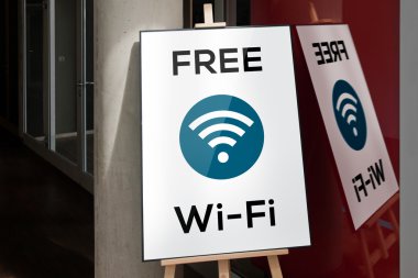 Ücretsiz wi-fi posteri ile çerçeve
