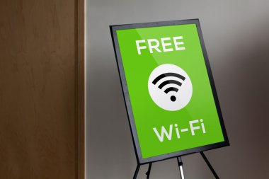 Ücretsiz wi-fi posteri ile çerçeve