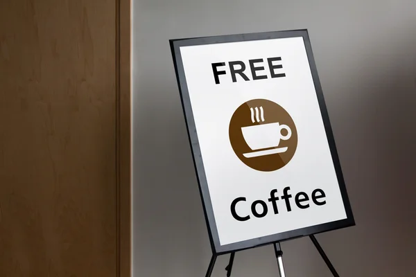 Frame with free coffee poster — Stock Photo, Image