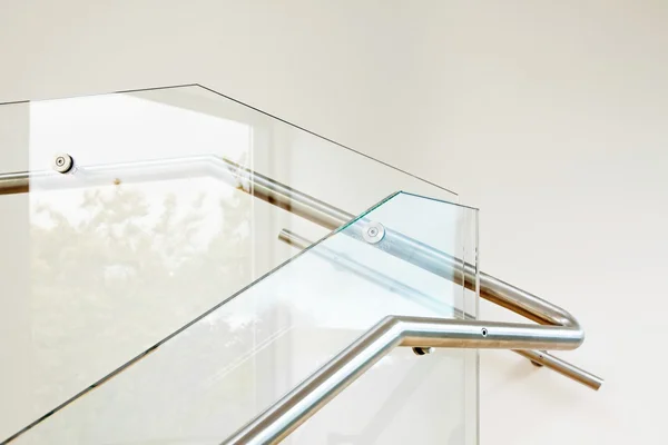 Modern architecture interior with glass balustrade — Stock Photo, Image