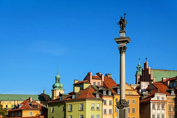 Oude stad architectuur vierkant landmark in Warschau — Stockfoto
