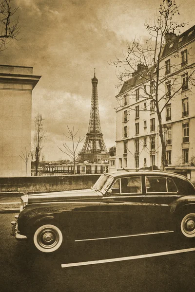 Vintage rétro vieux style photo paris sépia — Photo