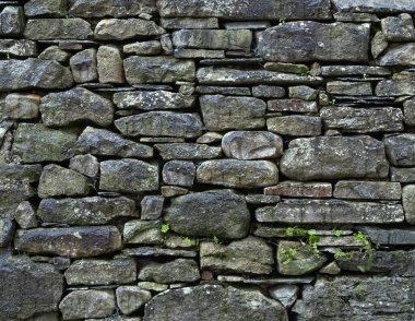 Sıkıntılı Tarihi Kuru Taş Duvarlar Yeşillik Dokusuyla Masonluk