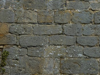 Antik kireçtaşı blok duvar dokusu doğal taş kalıplı.