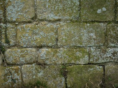 Antik kireçtaşı blok duvar dokusu doğal taş kalıplı.