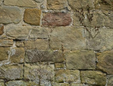 Antik kireçtaşı blok duvar dokusu doğal taş kalıplı.
