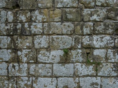Antik kireçtaşı blok duvar dokusu doğal taş kalıplı.